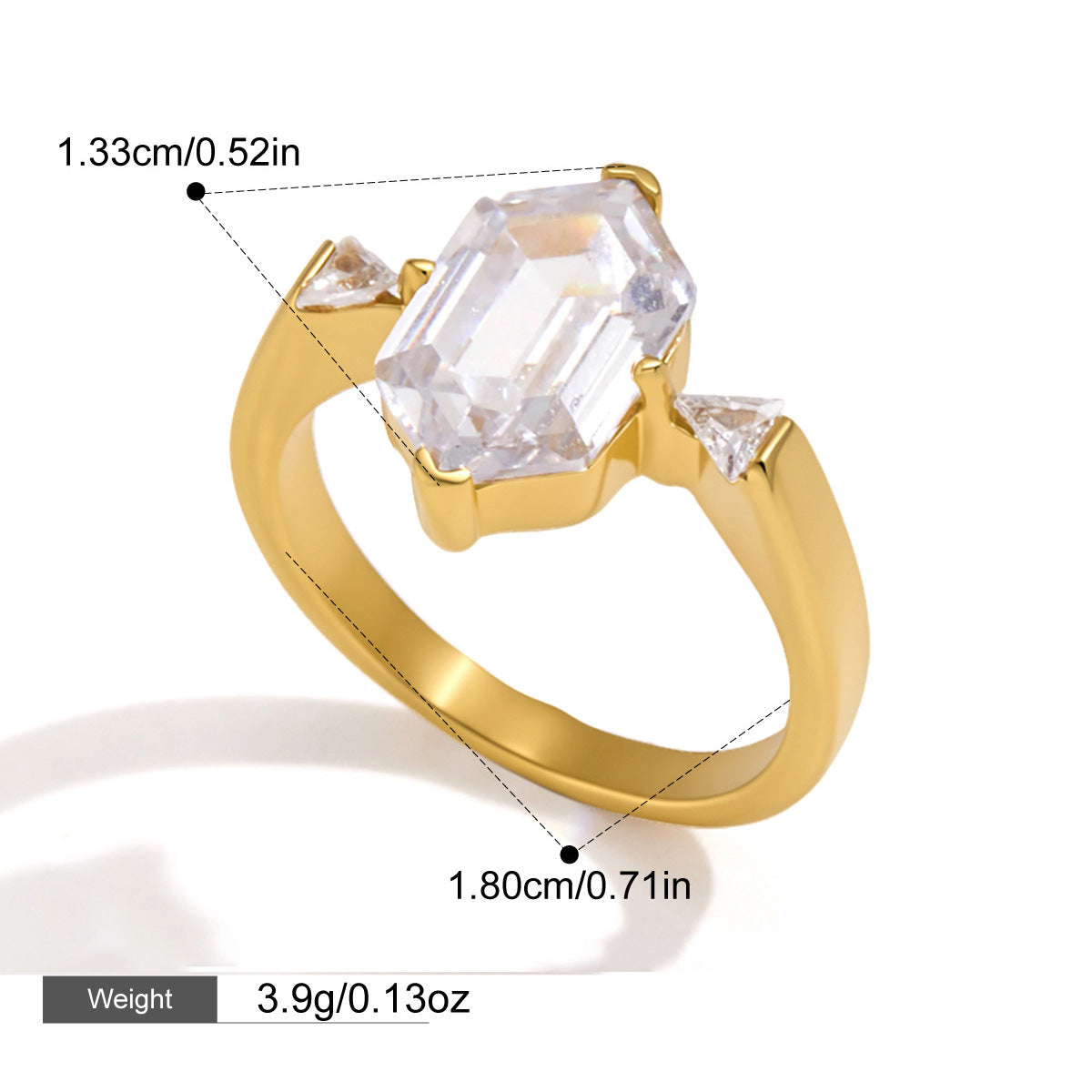 Zircon bague en acier inoxydable pour femmes
