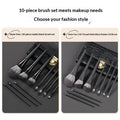 Set de brosse de maquillage noir mat en nylon