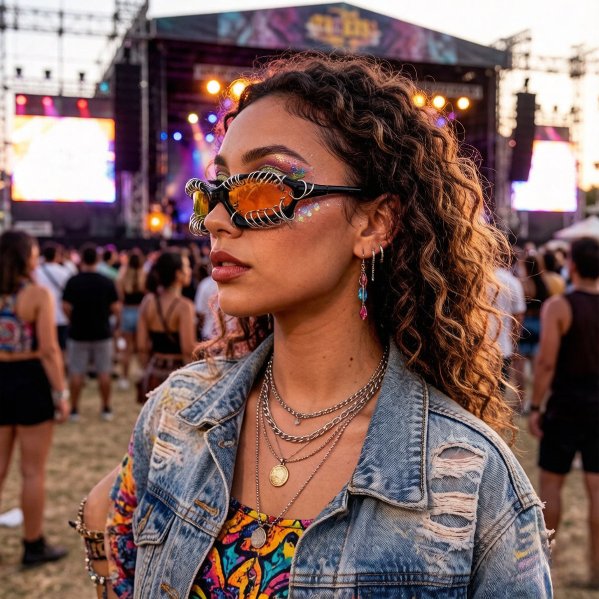 Lunettes de soleil circum-épiquées de style utilitaire avec un cadre étroit et une protection UV