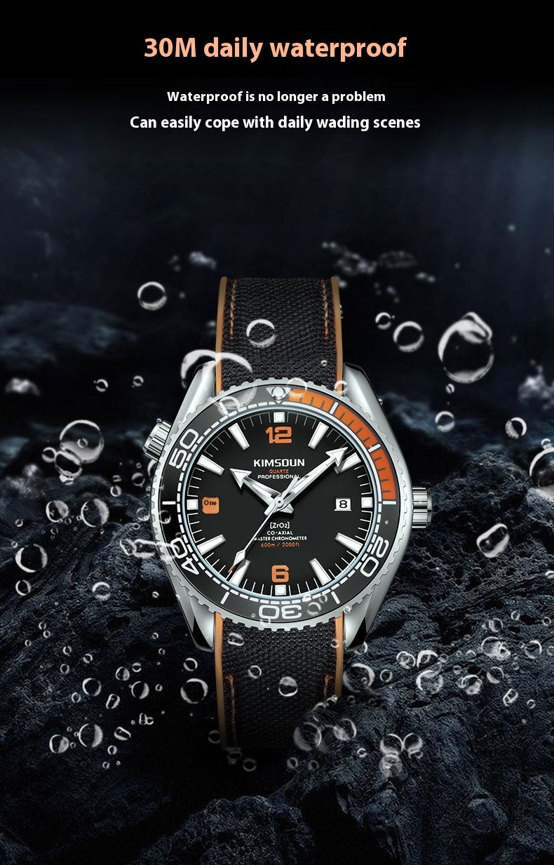 Montre mécanique bas transparent creux lumineux hommes