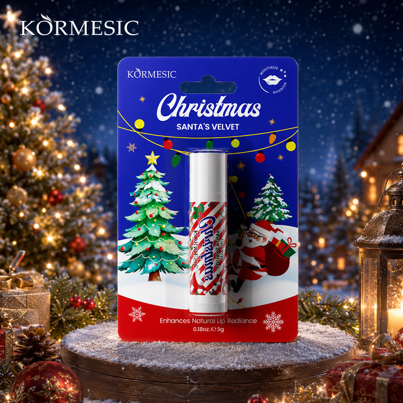 Baume à lèvres cadeau en velours du Père Noël