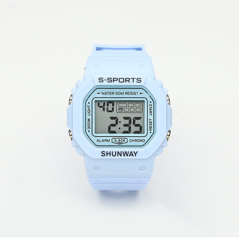 Imperméable Lumineux Petit carré Étudiant Montre électronique