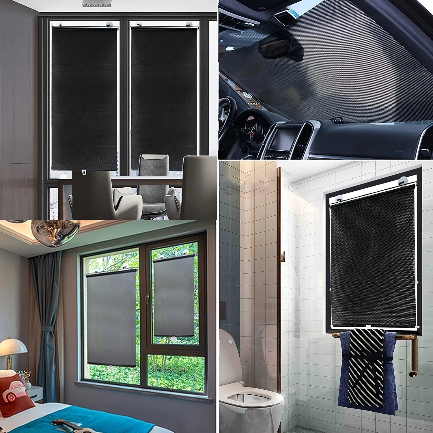 Shade de fenêtre avec 3 ventouses Isolation Blackout Blind Shade Couverture temporaire portable