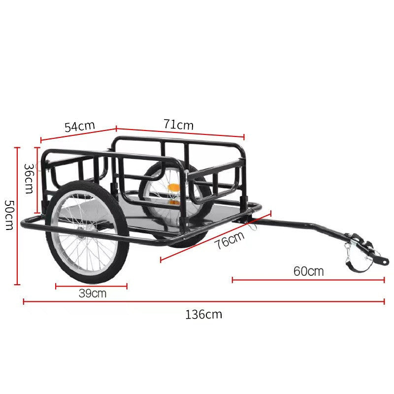 Panier d'outils de traction de remorque à vélo pliable