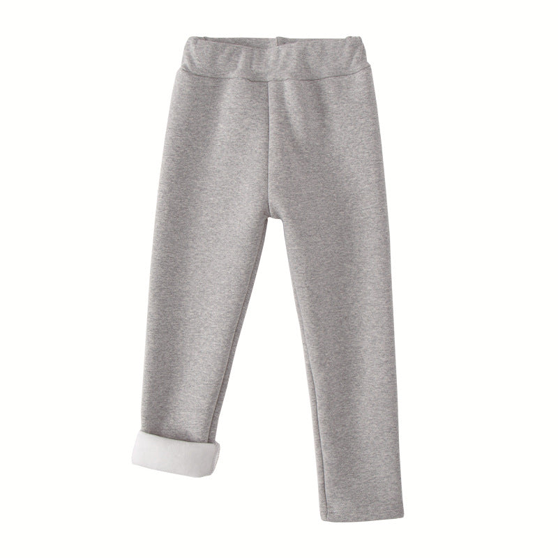 Pantalons occasionnels pour enfants doublés de polaire