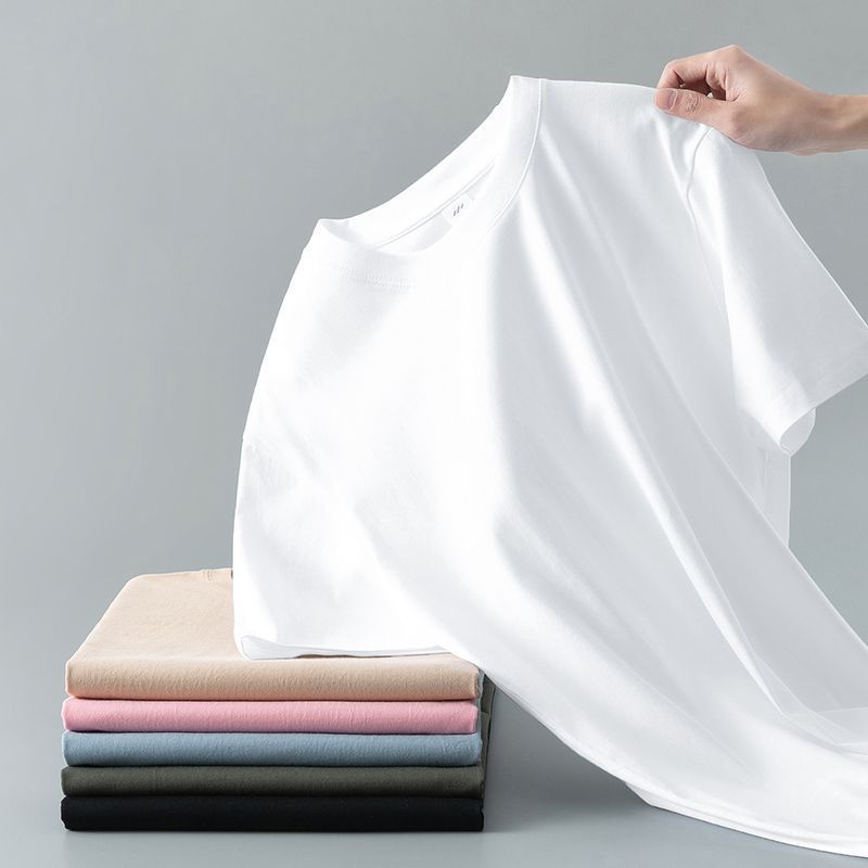 T-shirt en coton pur à demi manches pour hommes