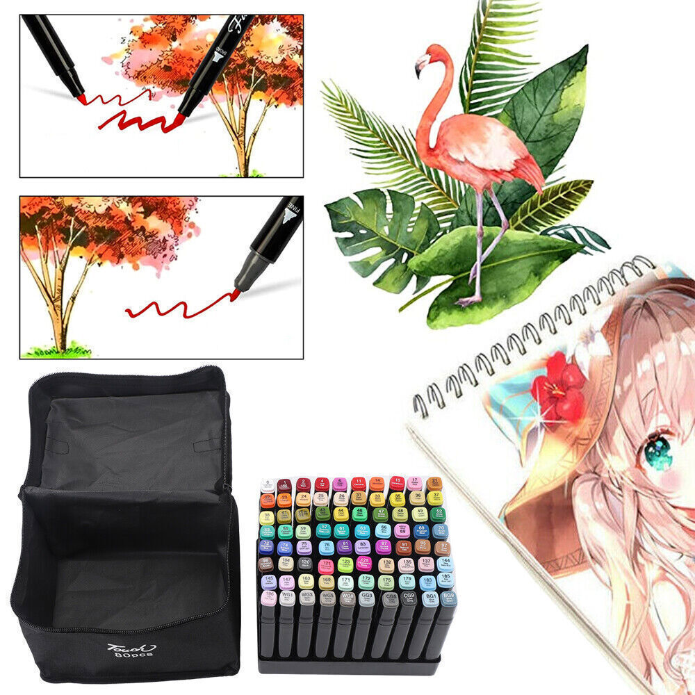 80 Farbe Acrylstifte Marker Set Stylo permanent bricolage Graffiti Sketch Dual Pen