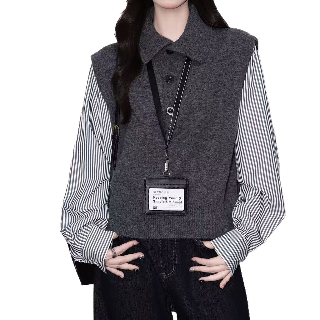 Faux deux-pièces femme style Lapel Top