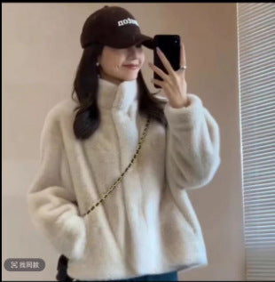 Manteau de collier coupé pour femmes