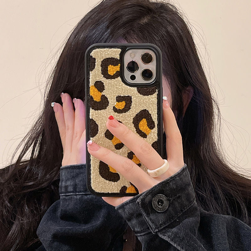 Japon Coréen en peluche d'hiver Broderie Sun Flower Soft Case IPhone