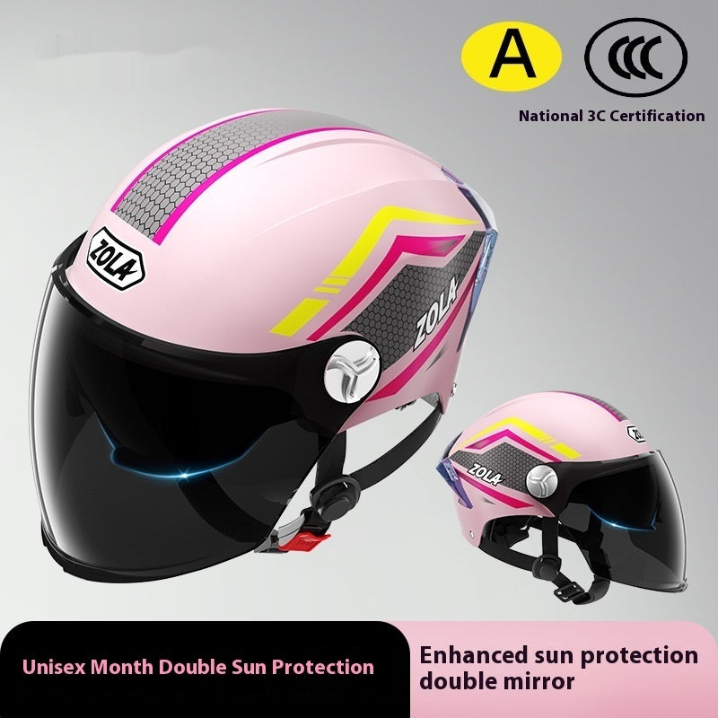 Moto de batterie pour hommes et femmes Quatre saisons Universal Sun Protection Half Helmet