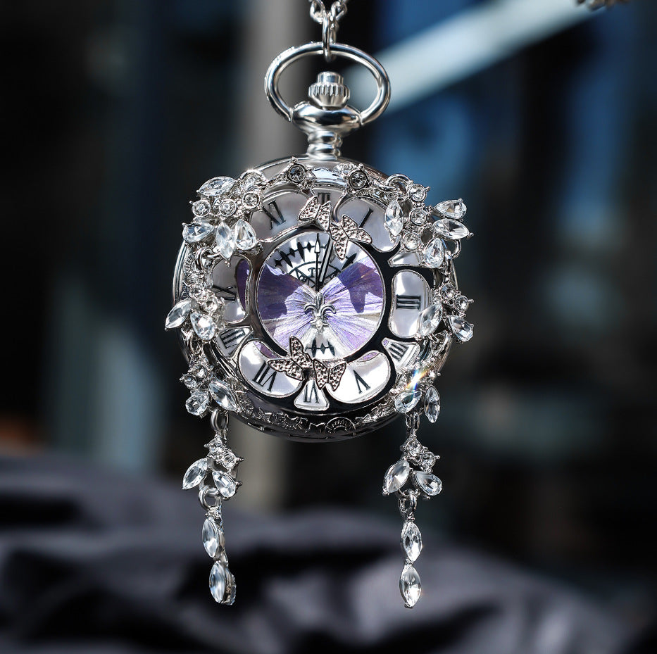 Ya Gray Butterfly & Wu Gray Butterfly Creative Pocket Watch Chain