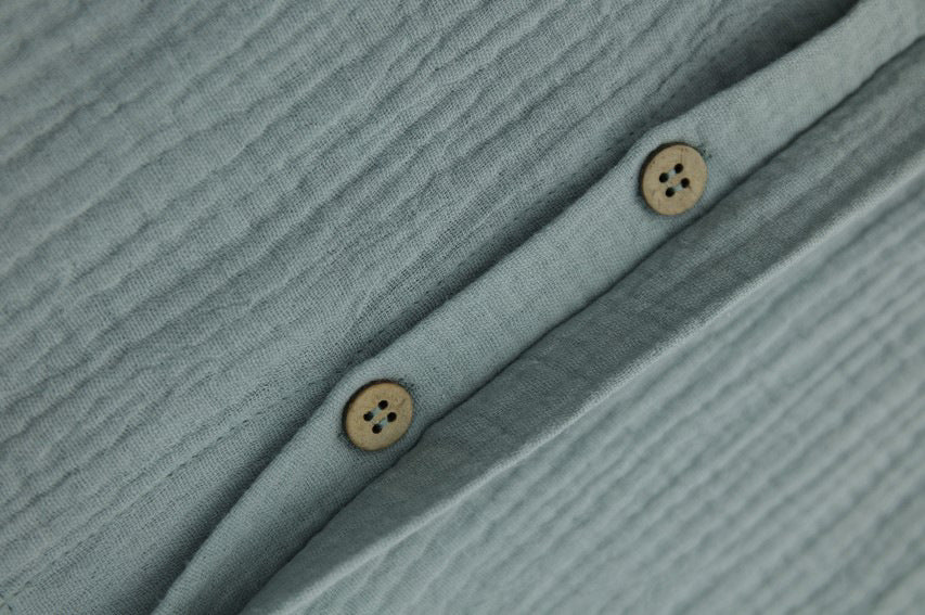 Cotton double couche Gauze Chemise garçon casual à manches courtes