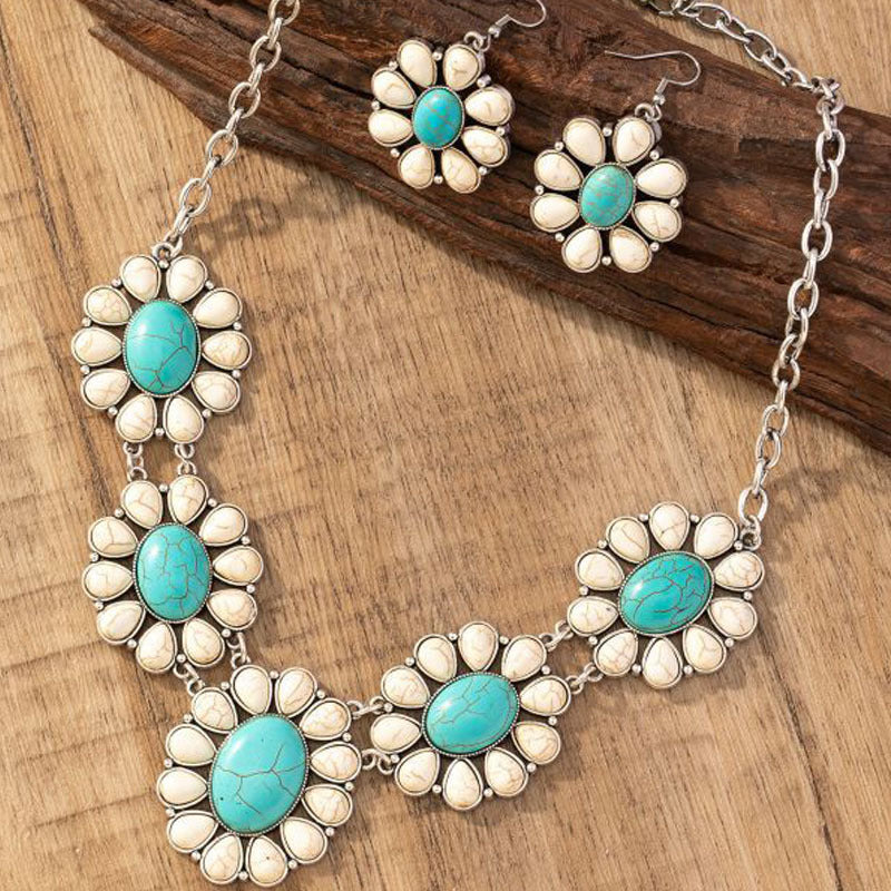 Boucles d'oreilles Vintage Collier Exquise Collier de mode Bohème Accessoires de soirée