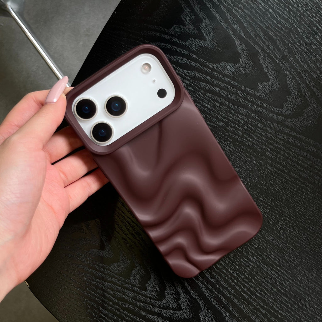 Creative Versatile Solid Couleur Irrégulier Wave Pattern Phone Case