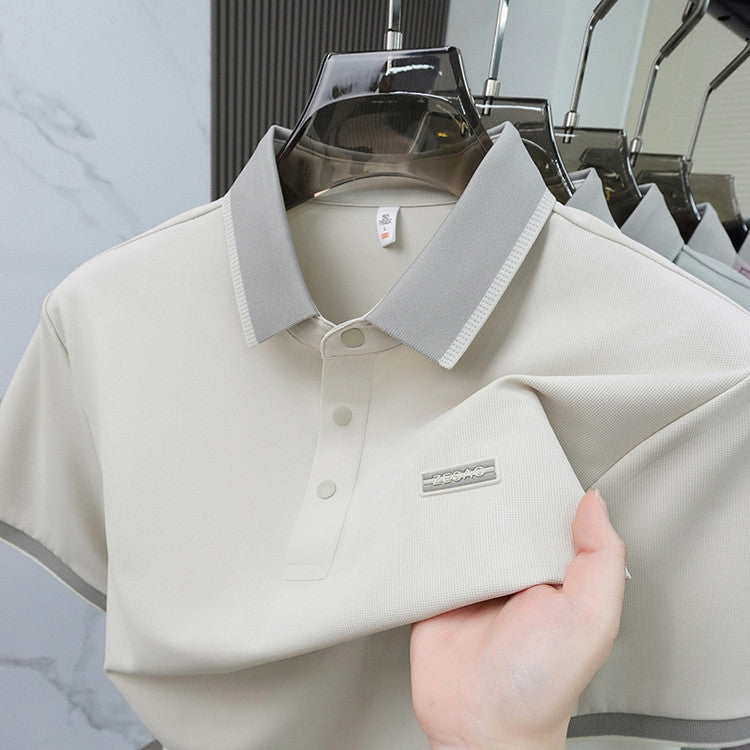 T-shirt à manches courtes pour hommes en soie de glace sans couture