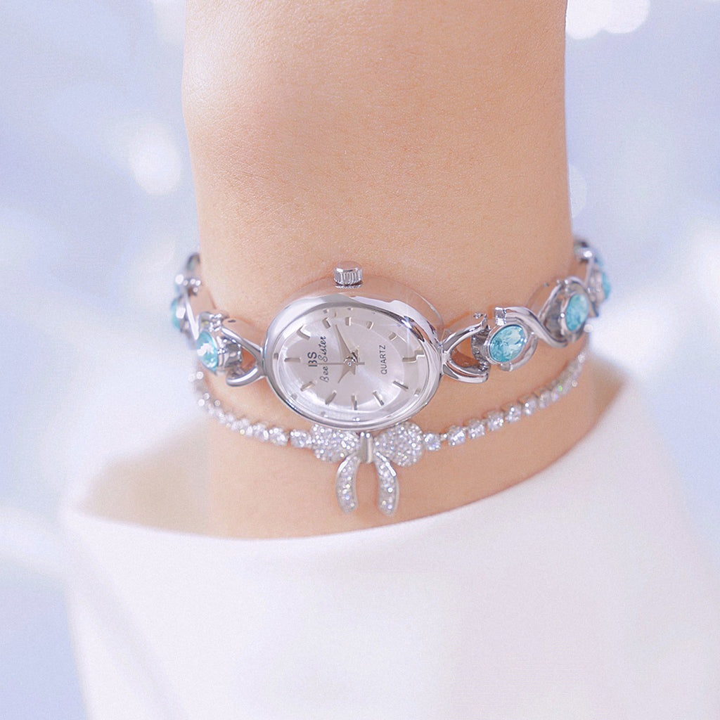 Glacier à glace ovale Saphir Petite montre de luxe légère