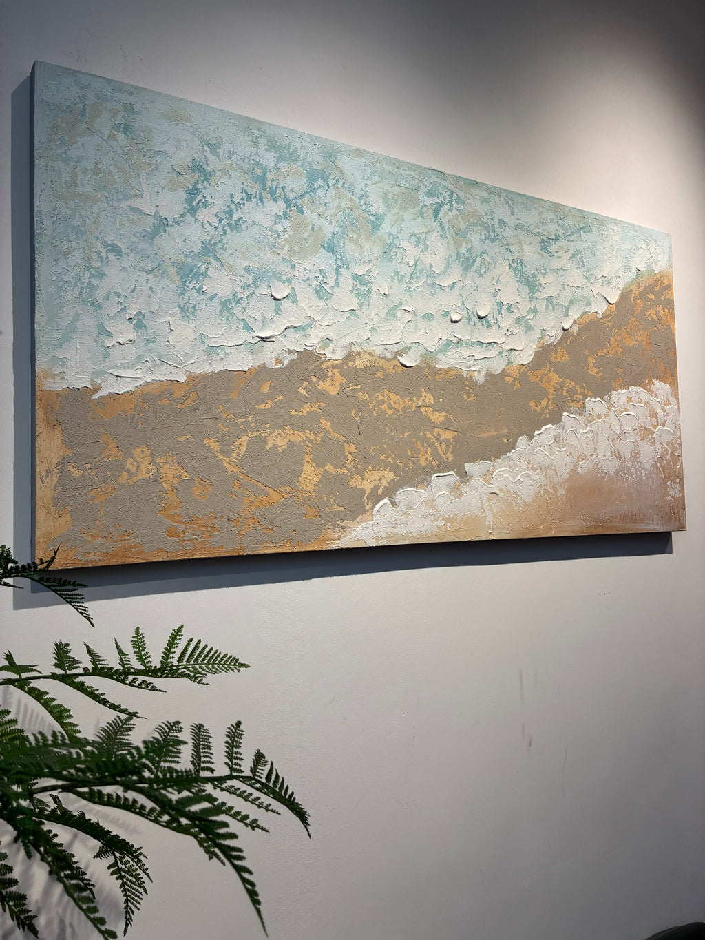24x48 Neutre Plage Paysage Toile Wall Art
