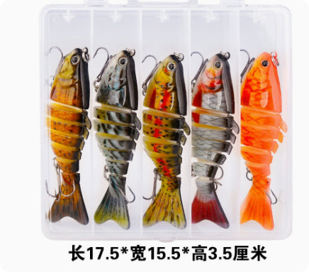 10cm Lure Baignoire de pêche en plastique Bâton dur Poisson multi-sections avec 7 segments