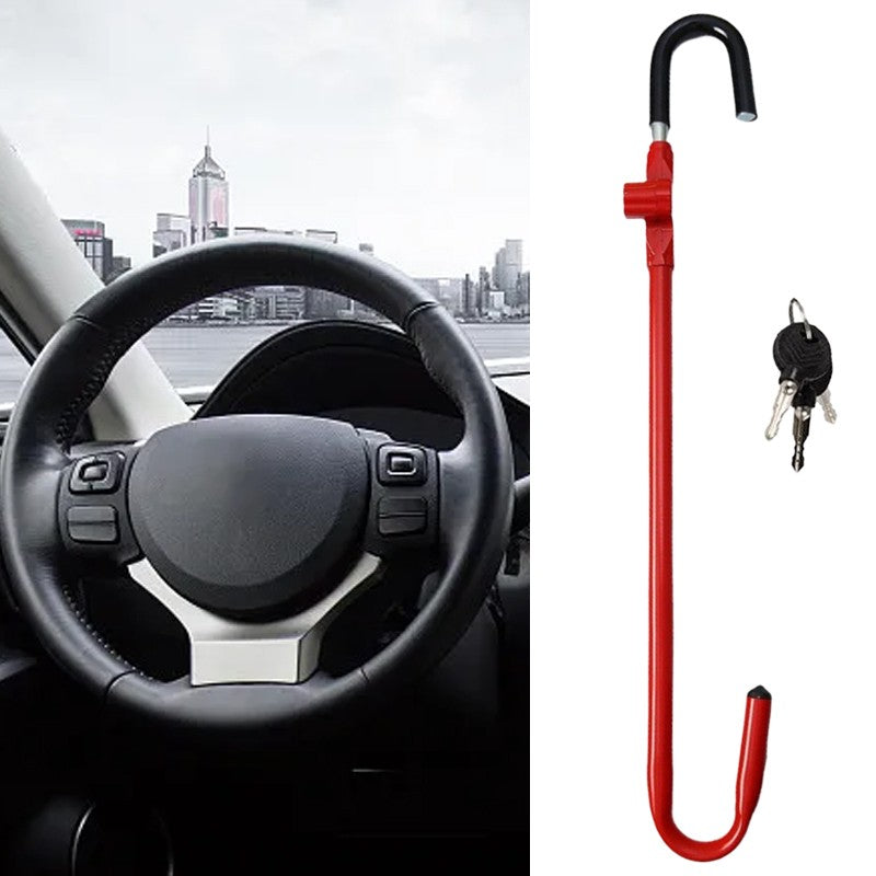 Volant de voiture à pédale serrure antivol dispositif Twin Crochet avec 2 clés rouge