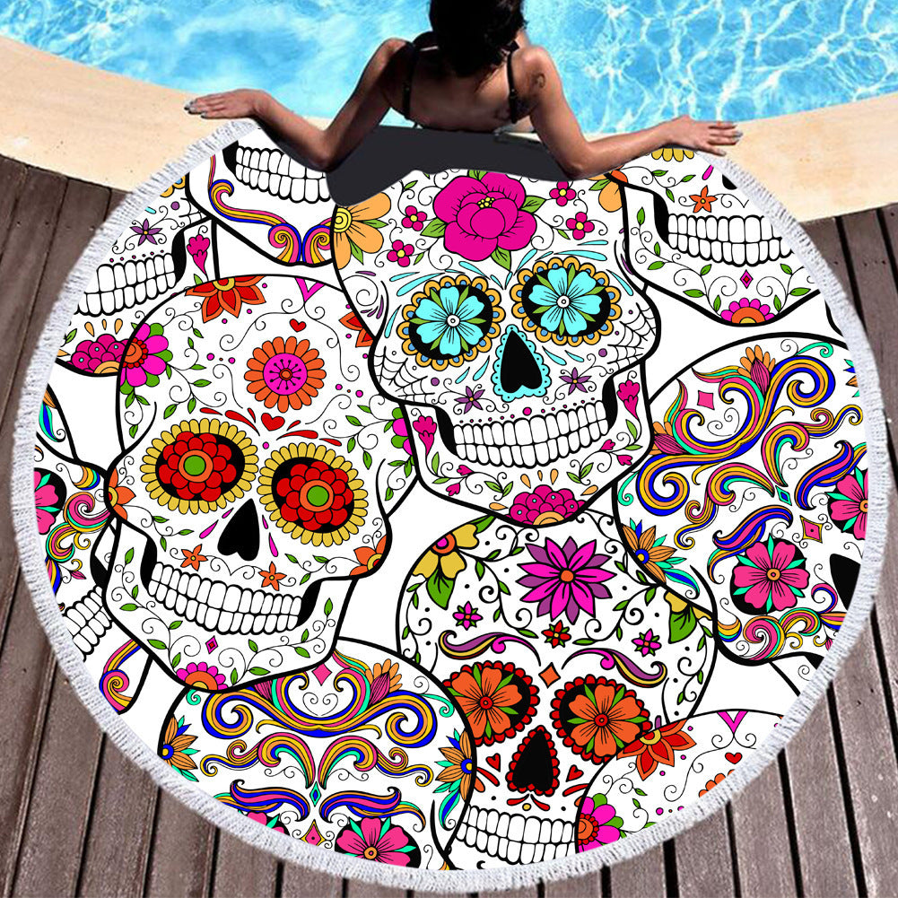 Serviette de plage ronde en fibre