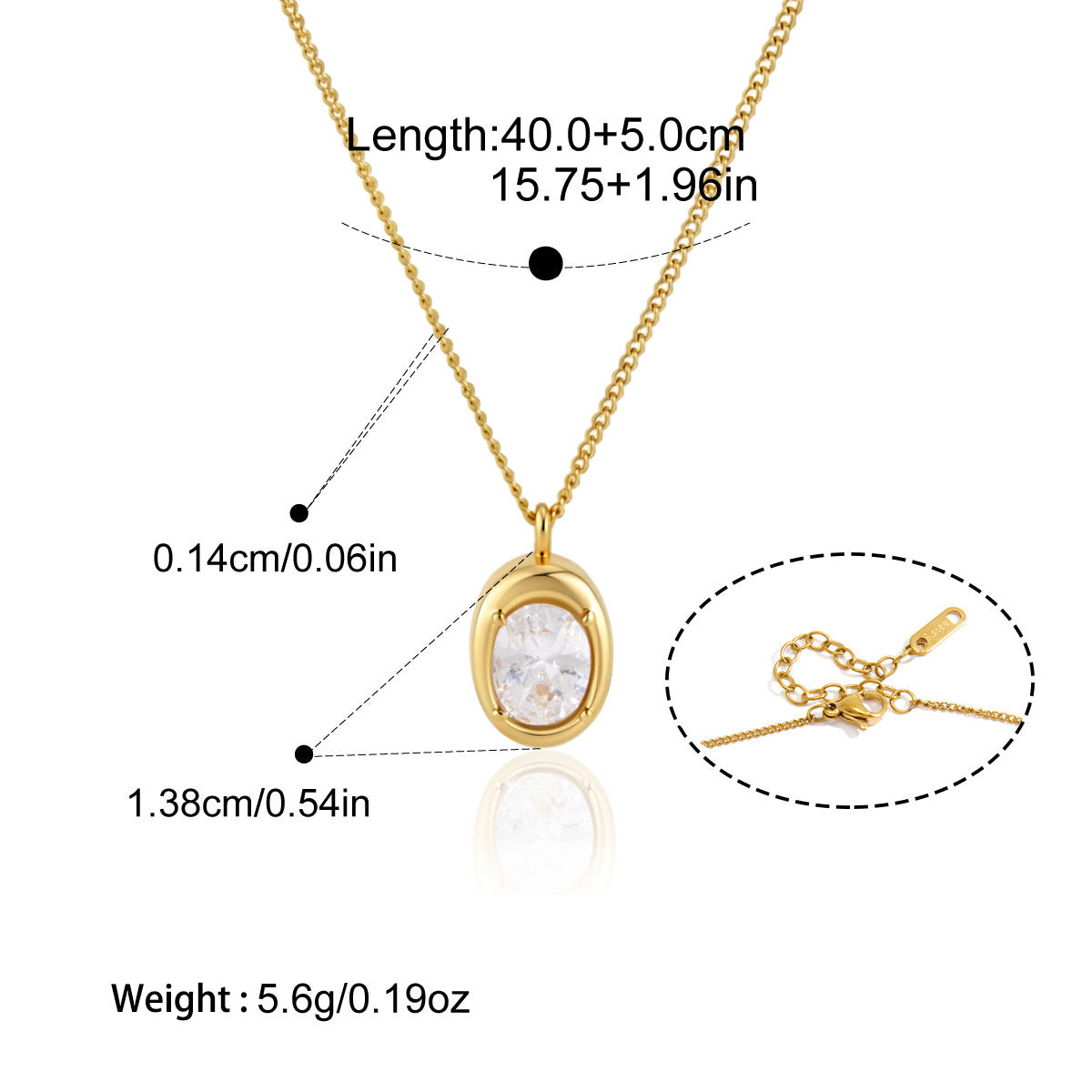 Pendentif en acier au titane Zircon