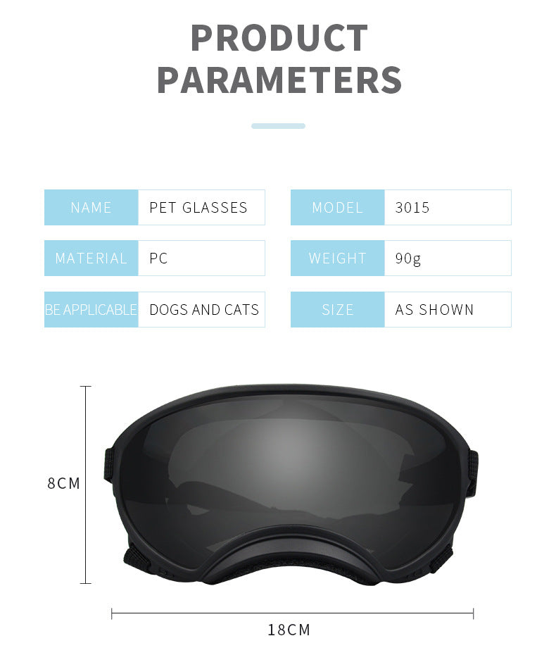 Accessoires de lunettes de protection contre le vent pour chiens de ski