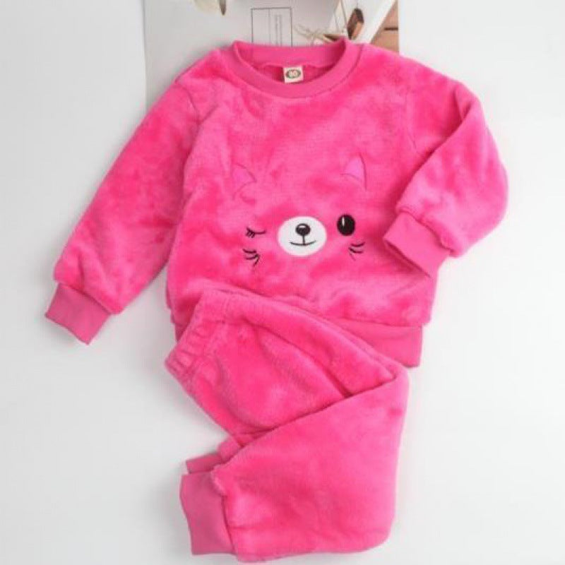 Vêtements de maison en peluche de corail épais pour enfants