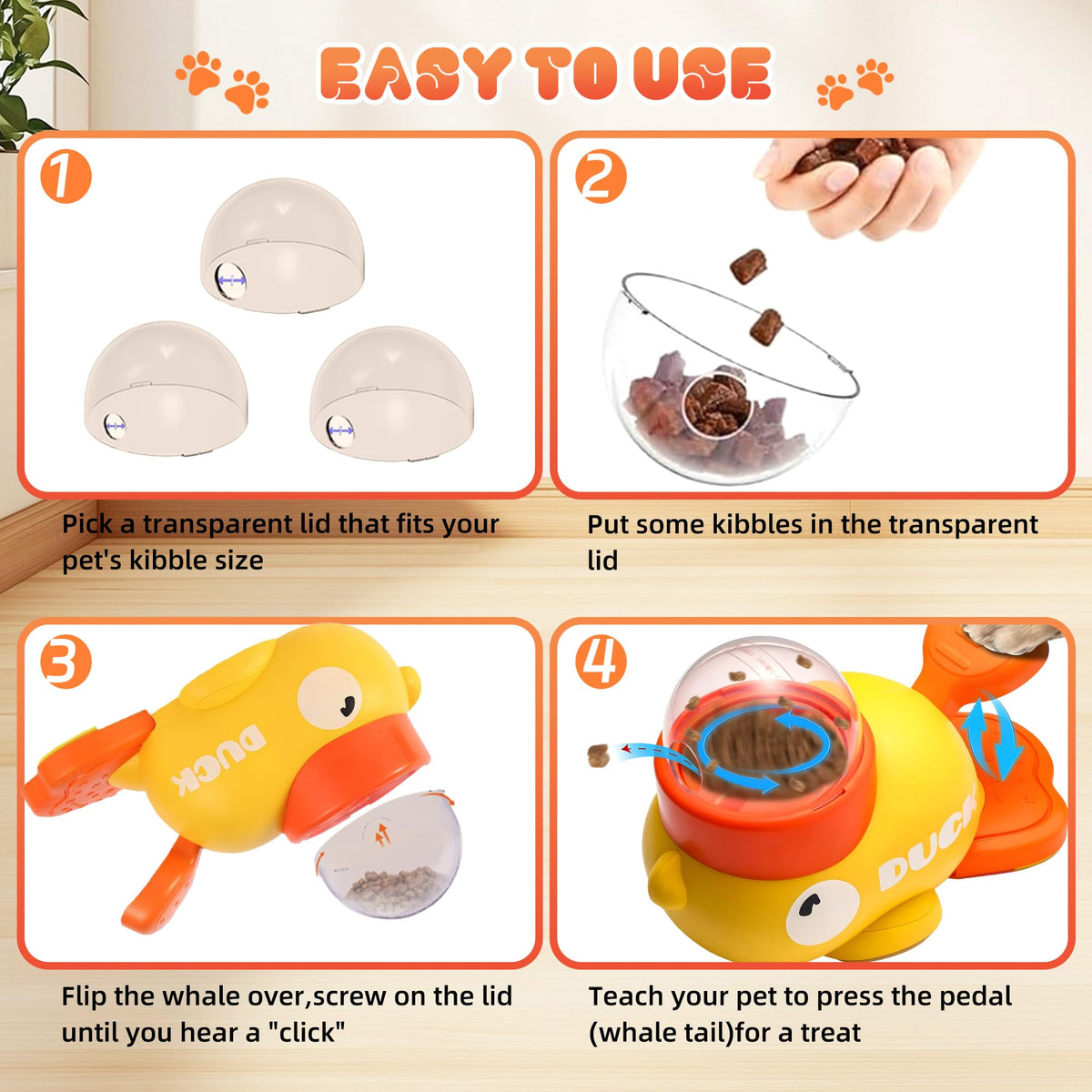 Duck-Shaped Candy Dispenser - Interactive Dog Toys for Mental Stimulation