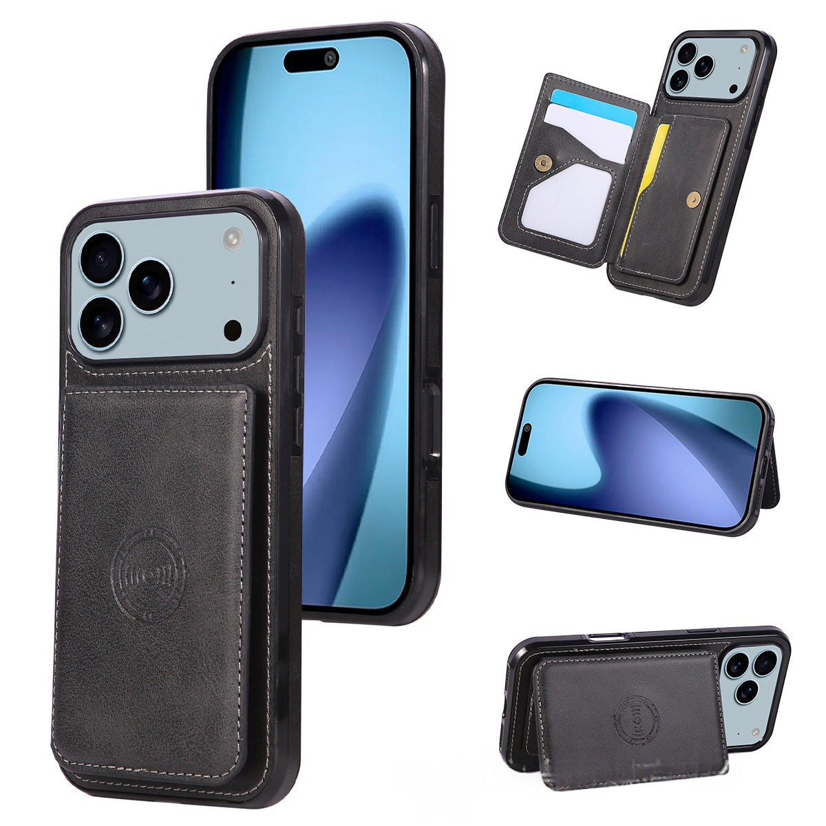 Magnetic Wallet style téléphone cas en cuir avec des fentes de carte