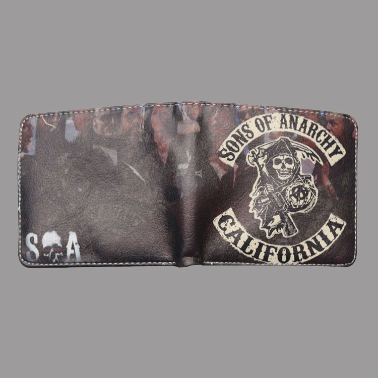 Le film autour des mâchoires du club de combat les fils de l'anarchie. Cool hommes et femmes court Wallet