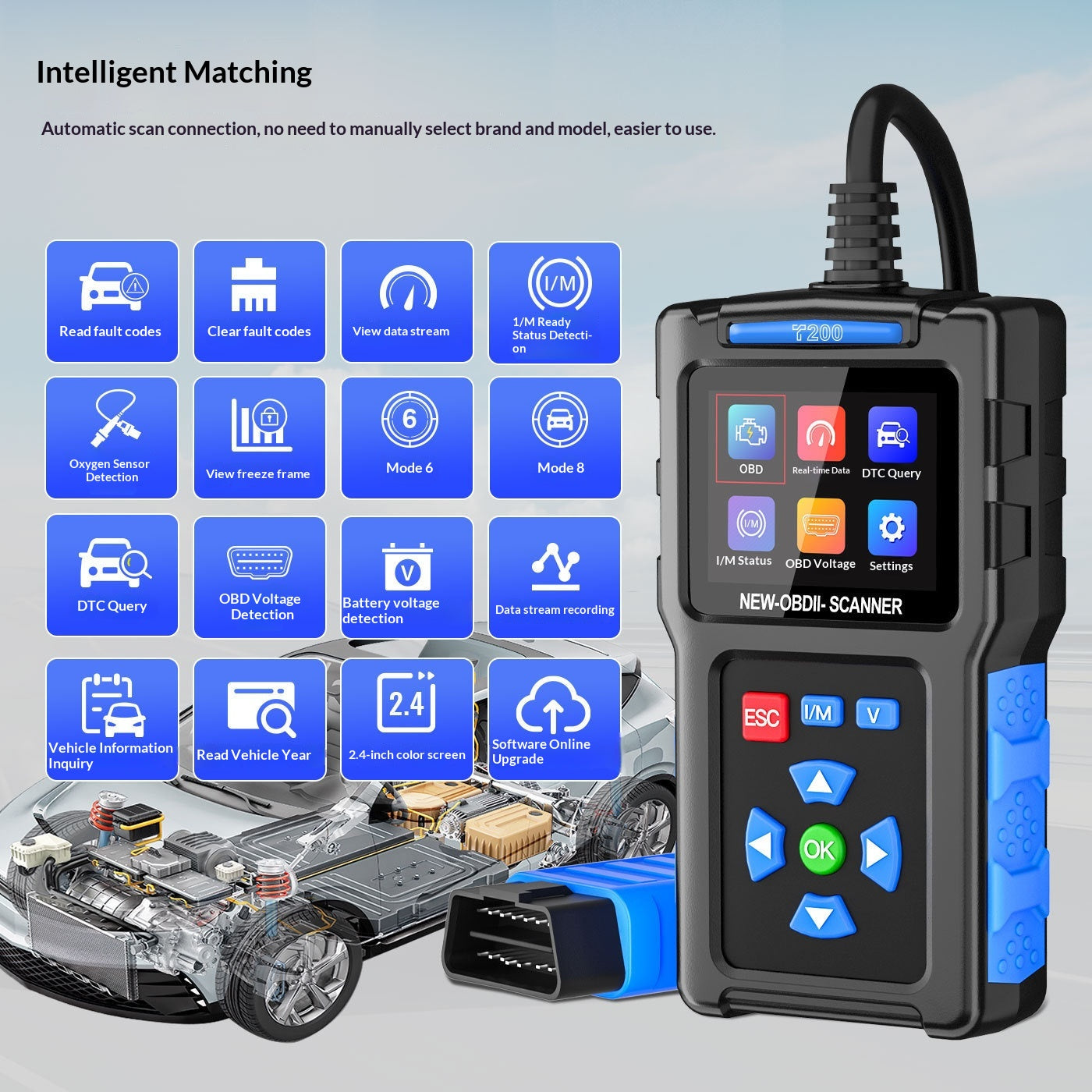 Instrument de diagnostic des défaillances de l'automobile T200