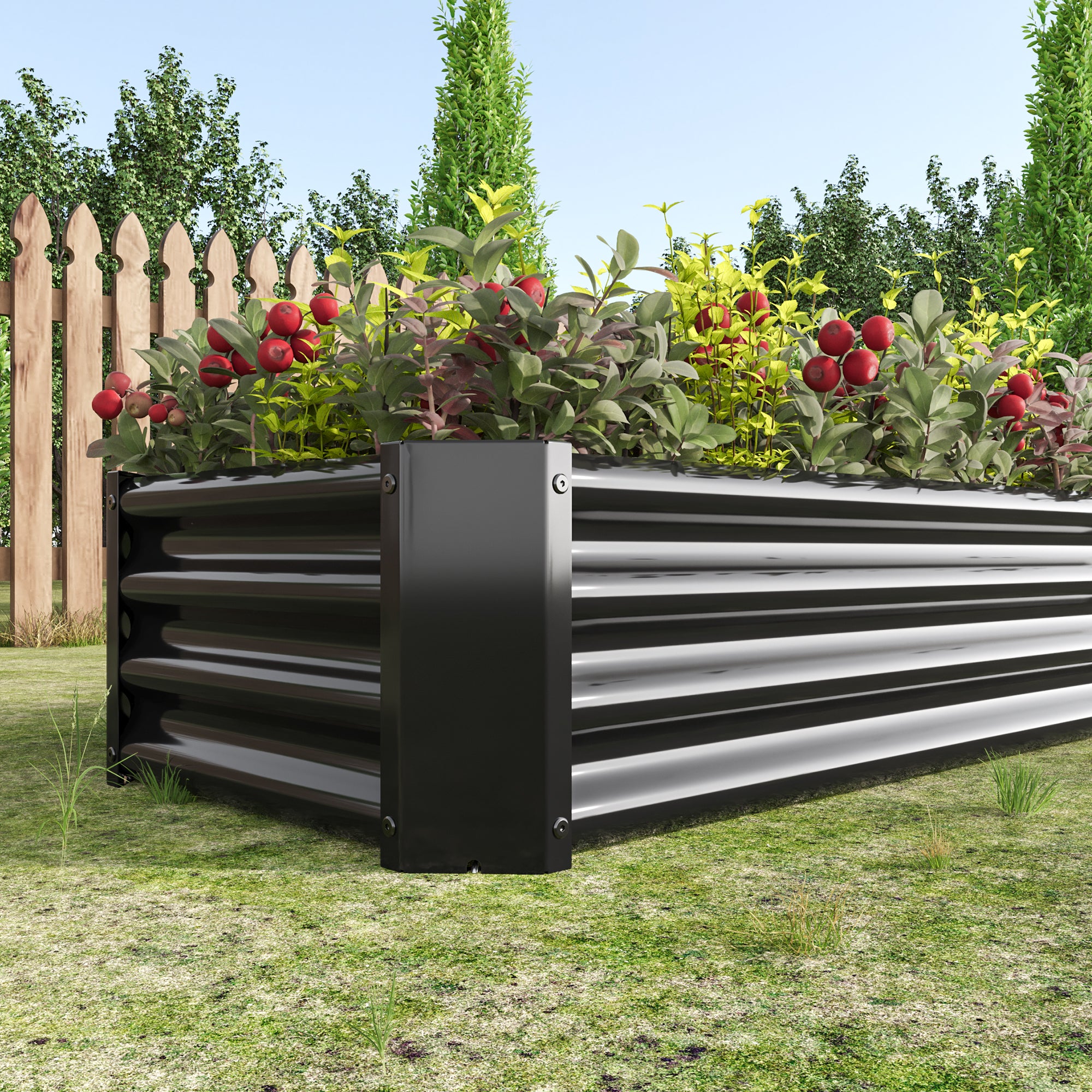 2PCS noir 4×2×1ft Lit de jardin surélevé en métal