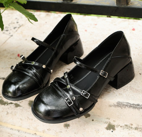 Les femmes Mary Jane Block Heel Pompes