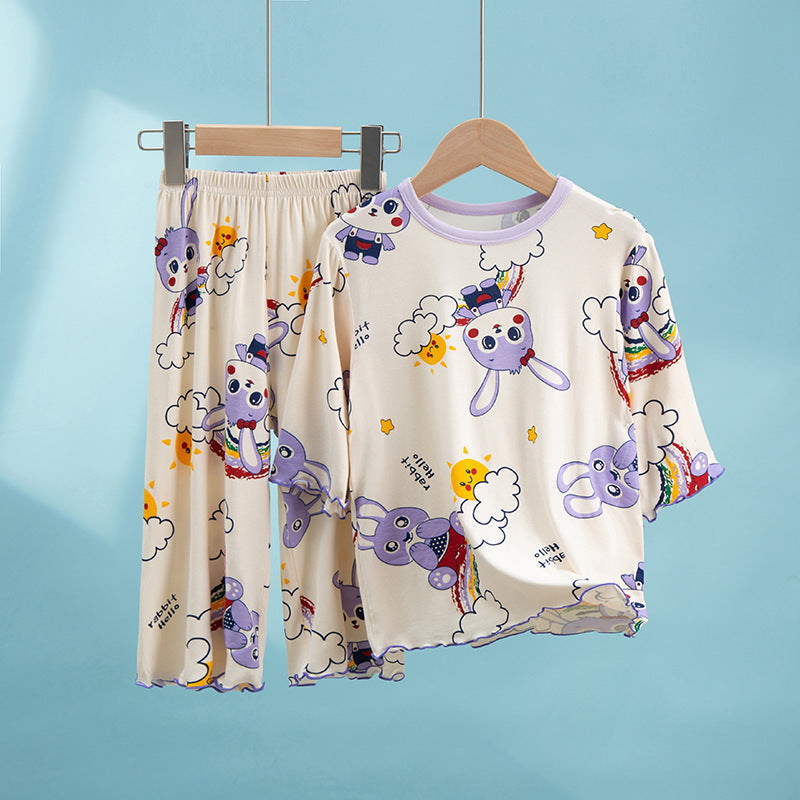 Vêtements de maison à manches courtes pour les filles
