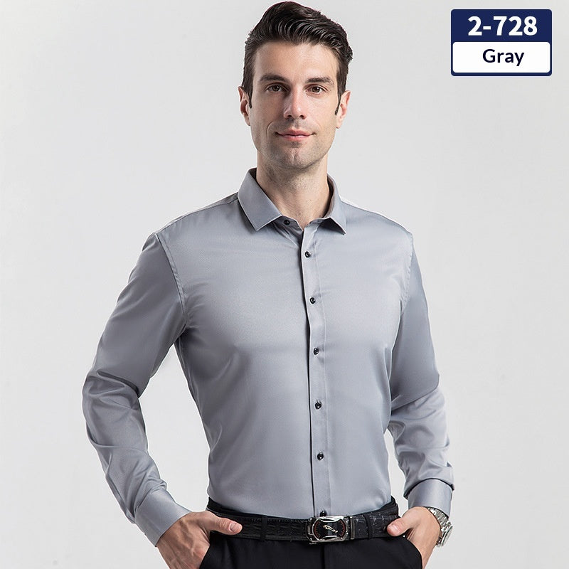 Elégant Business Formel Solide-couleur manches longues Hommes chemise