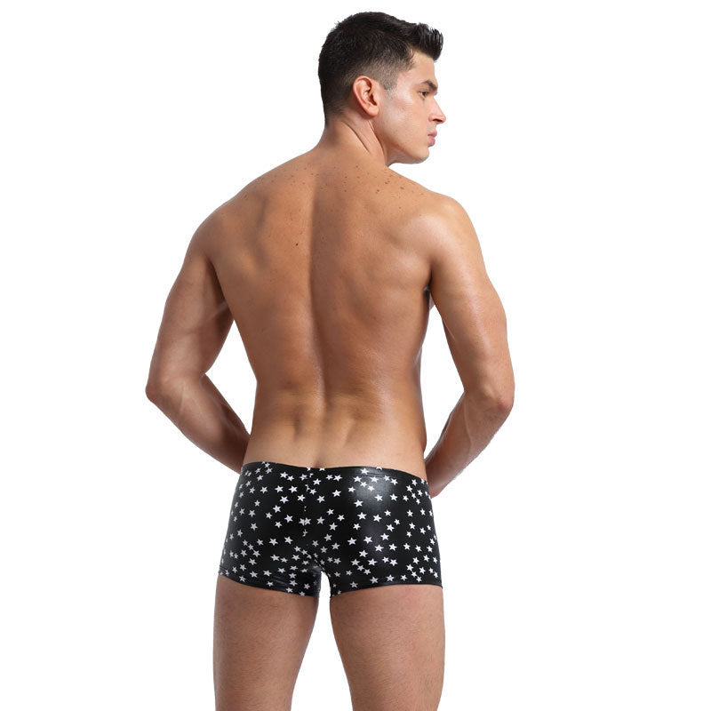 Boxer en cuir breveté pour hommes