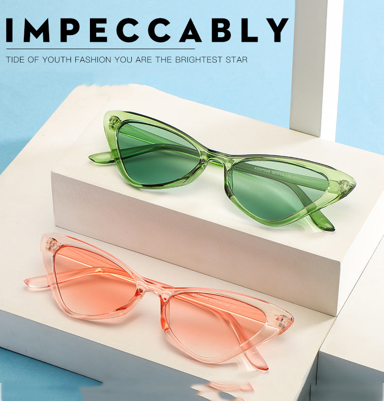 European Hip Hop Lunettes Personnalisé Candy Couleur Petite Frame Mode Ins Internet Influen