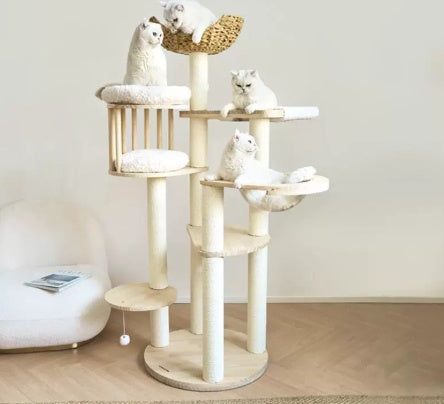Bois massif Chat Cadre d'escalade Cat Tree Cat Lit Jouets Cat