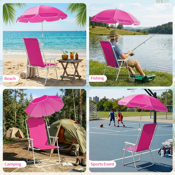 1 Folding beach chair pack with umbrella