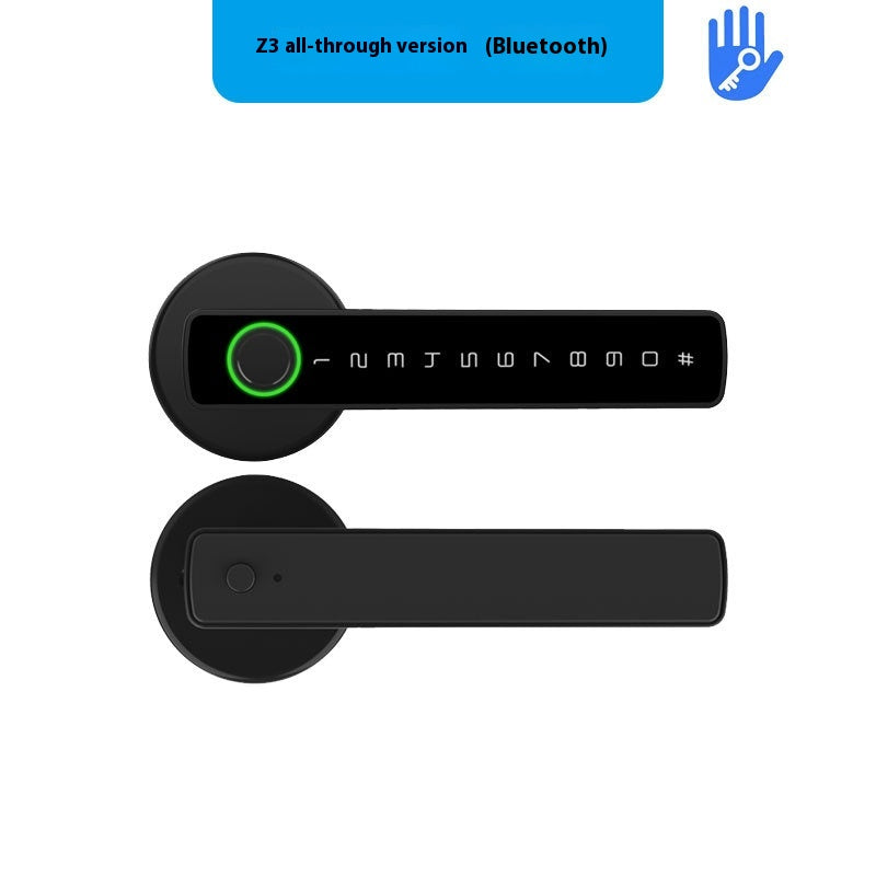 Serrure de porte intelligente à poignée simple intérieure en bois
