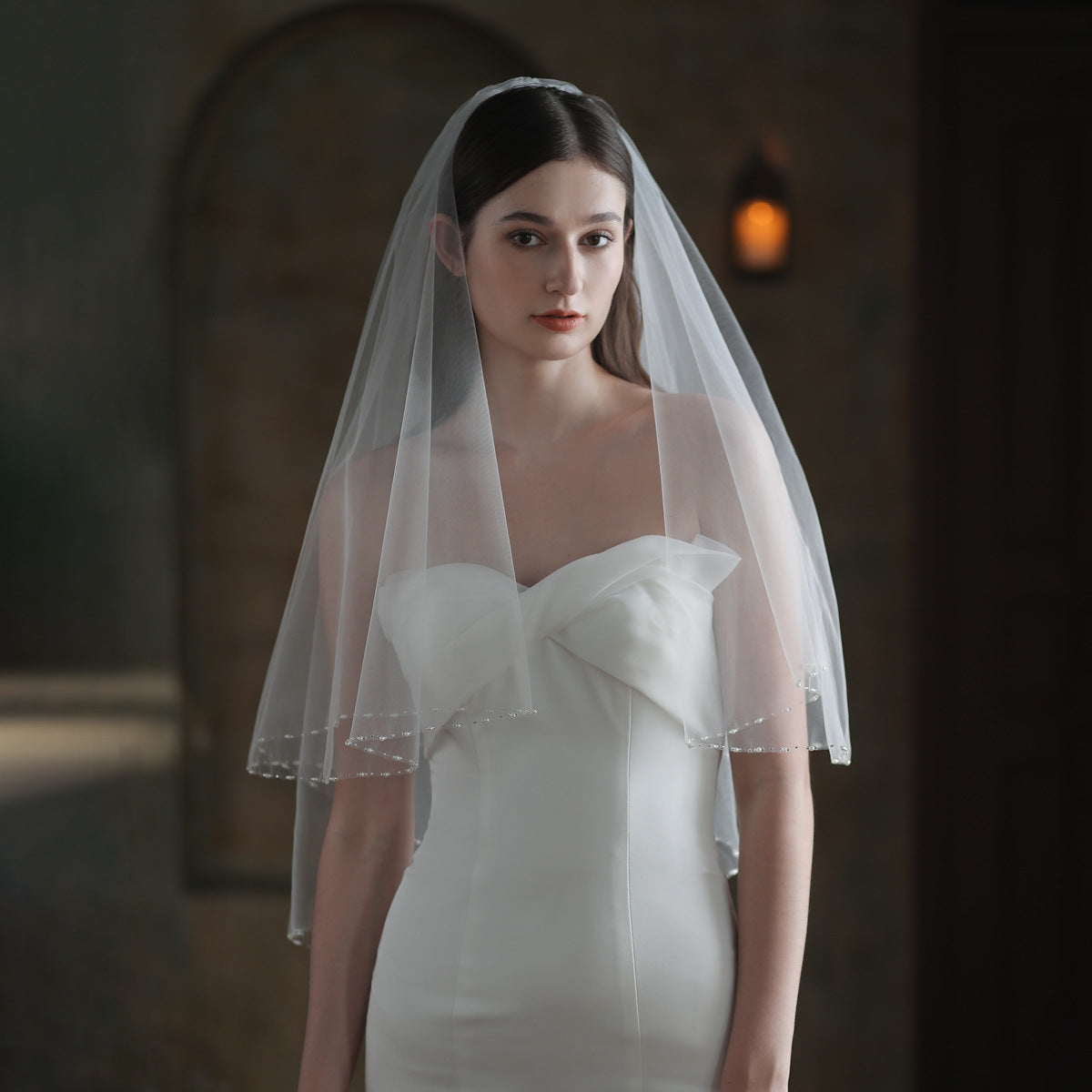 Exquis Voile de mariée de perles