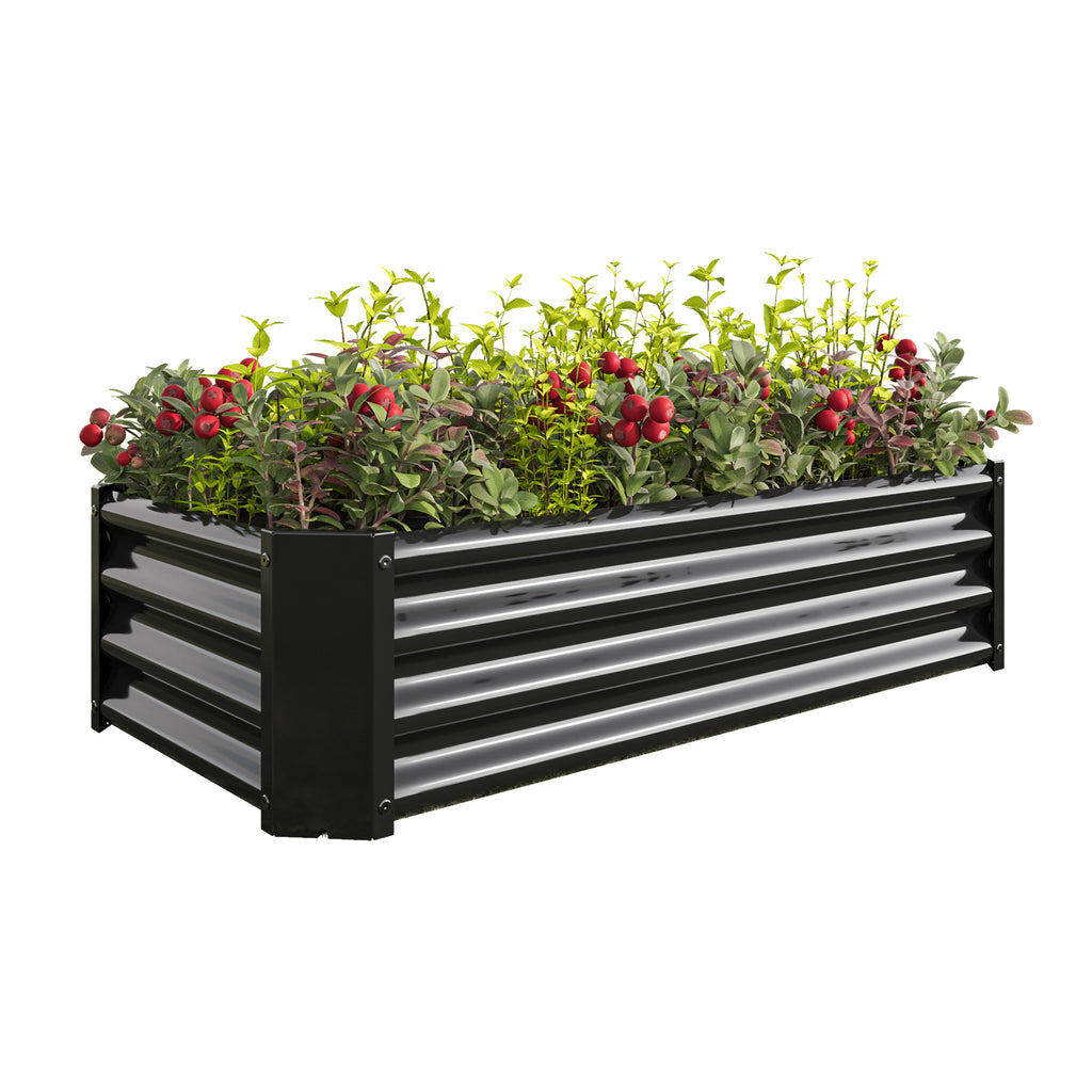 Lit de jardin en métal 4×2×1ft noir