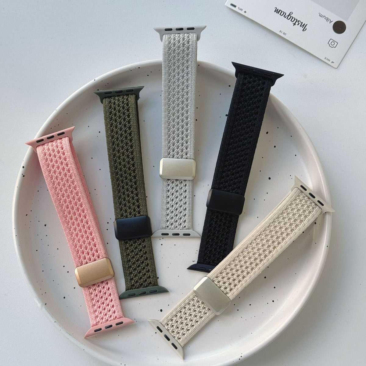 Bracelet de boucle magnétique en nylon tricoté double boucle