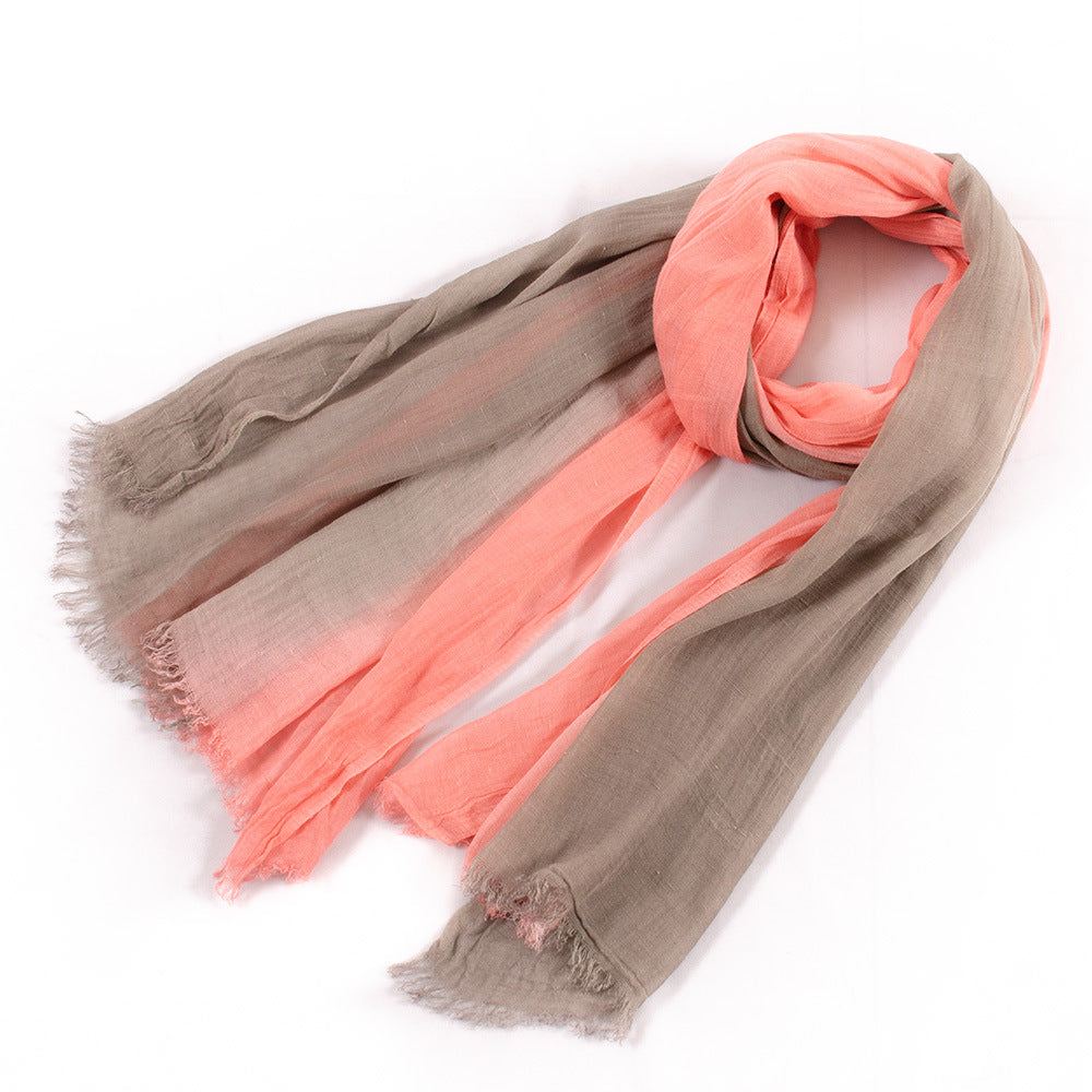 Grande écharpe douce chaud en coton Tassel