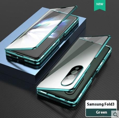 Étui de téléphone pliant à aspiration magnétique en verre entièrement enveloppé