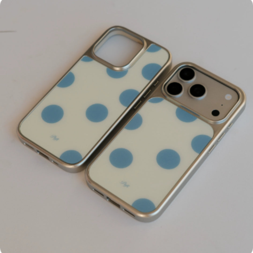 Boitier de téléphone en verre givré Retro Polka