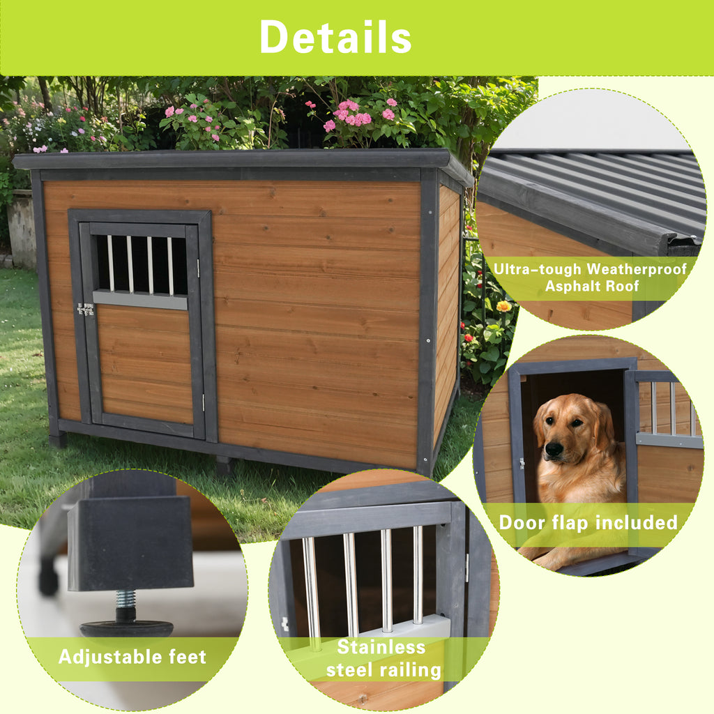 Maison de chiens en bois massif 45"