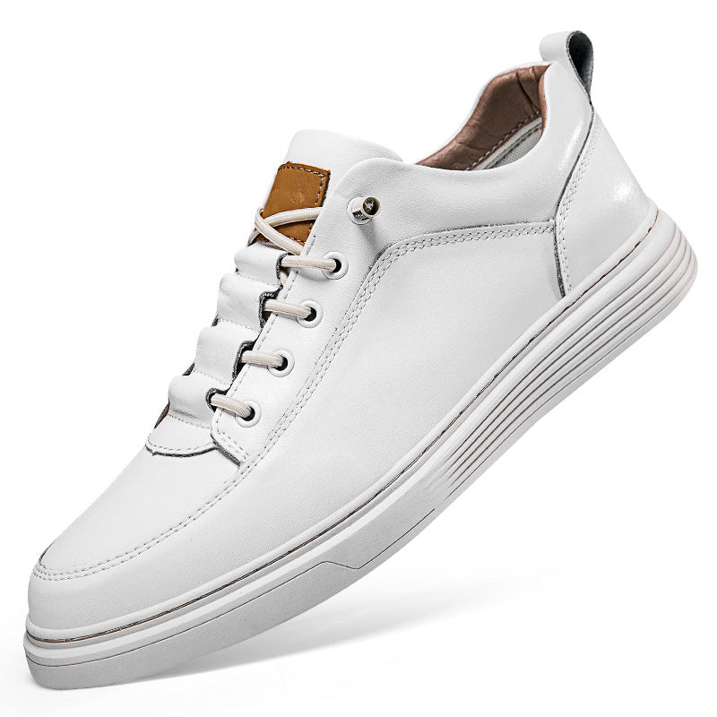 Hommes Plus Taille en cuir Skateboard Chaussures Retro Punching Souple Chaussures