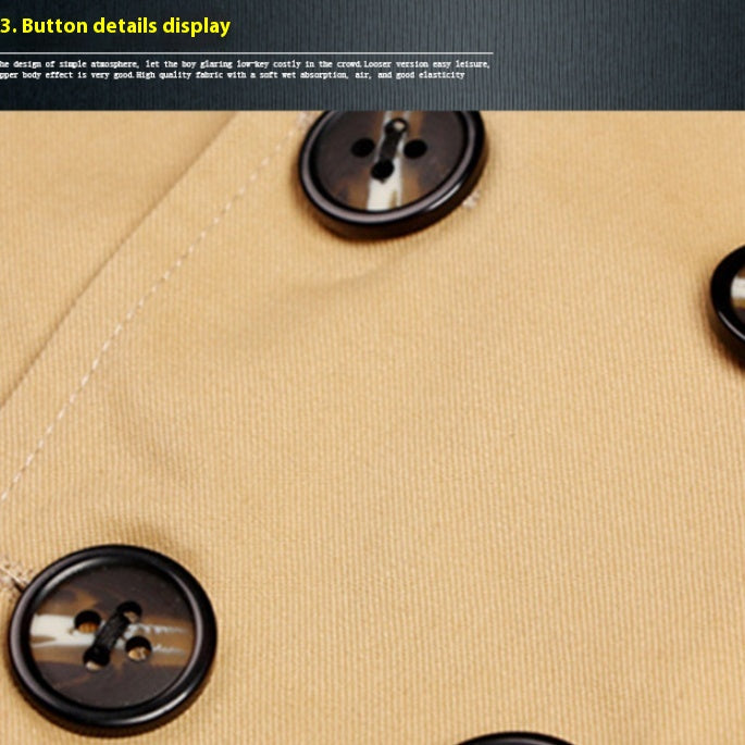 Mid-long Trend Casual Trench Coat pour garçons